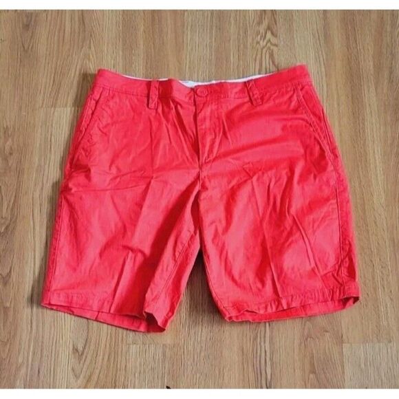 ARMANI EXCHANGE Men's 9" Short Solid Stretch Twill Bemuda Orange Size 32 - Picture 2 of 9